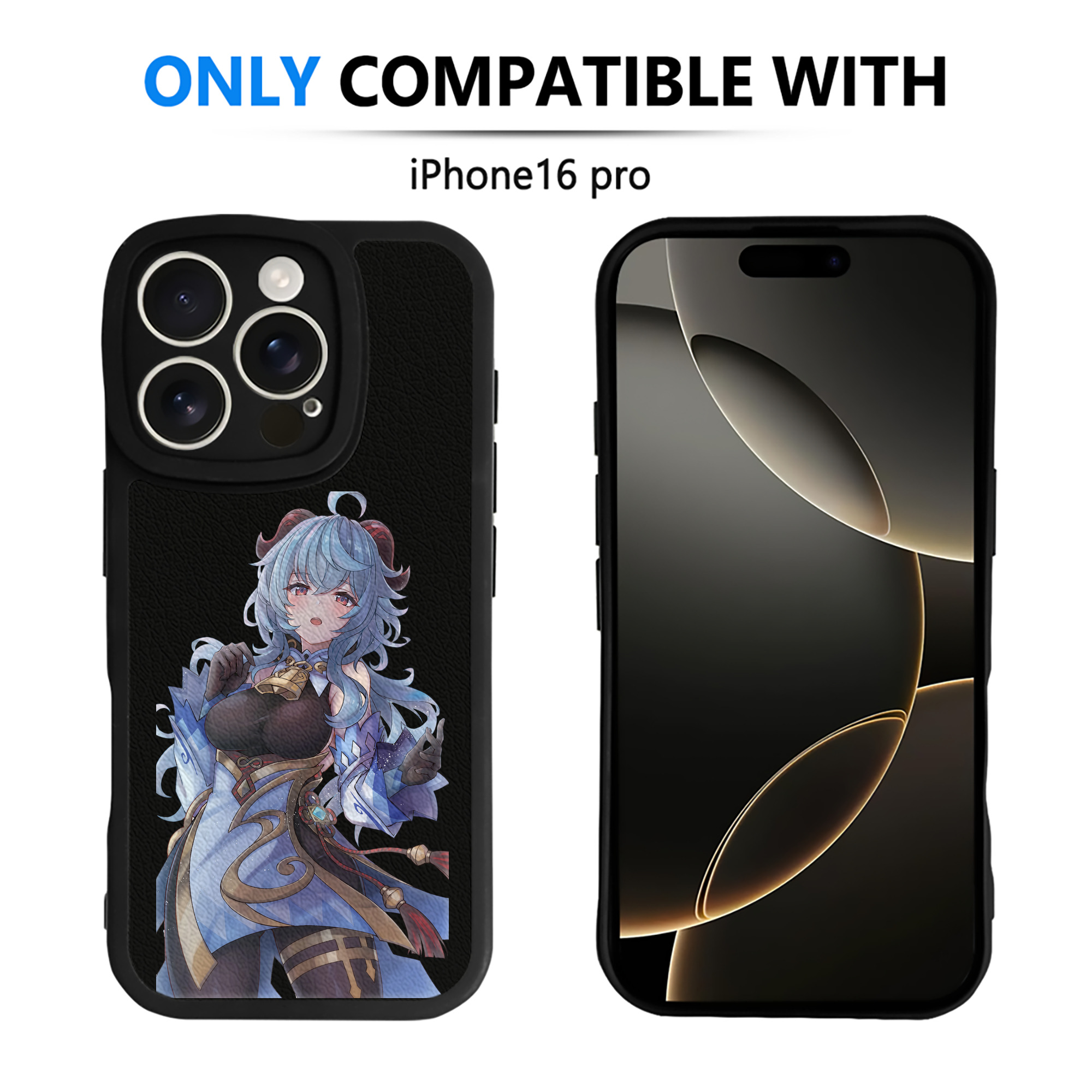 げんし神 甘雨 かんう genshin Ganyu 【iPhone 16シリーズ対応】シリコンスマホケース（レザー調） 材質：シリコン